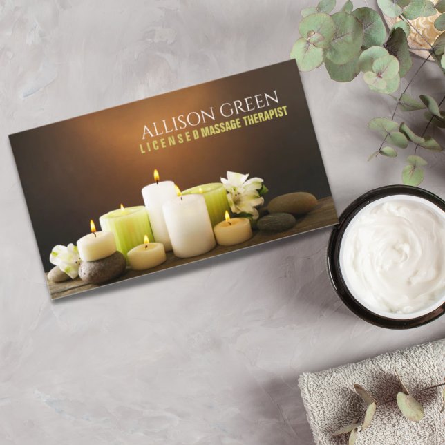 Zen SPA Beauty Salon Aromatherapy Massage Therapy Business Card (Creator Uploaded)
