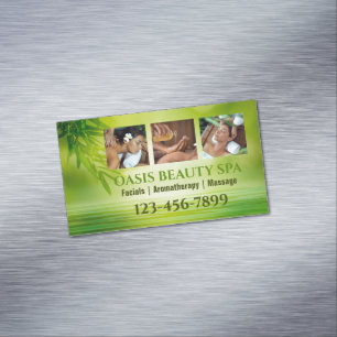 Zen SPA Beauty Salon Aromatherapy Massage Therapy Magnetic Business Card