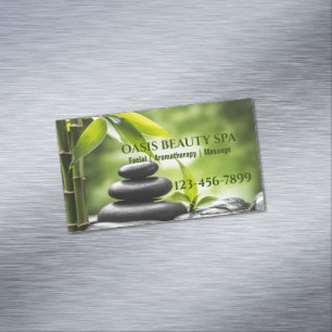 Zen SPA Beauty Salon Aromatherapy Massage Therapy Magnetic Business Card