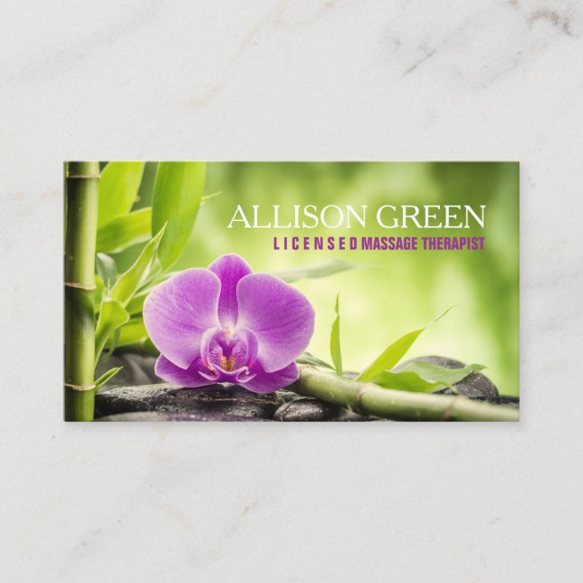 Zen SPA Salon Aromatherapy Massage Therapist Business Card (Front)