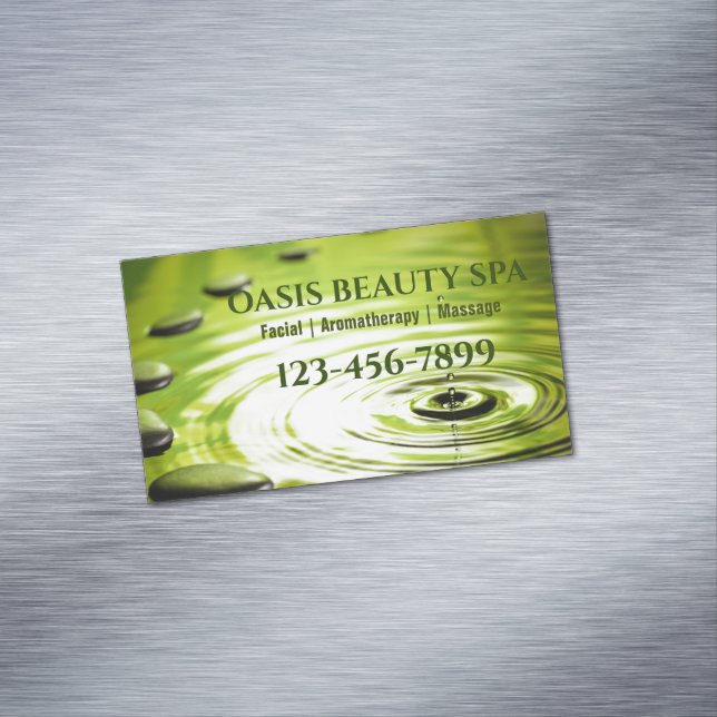 Zen SPA Wellness Meditation Aromatherapy Massage  Magnetic Business Card (In Situ)