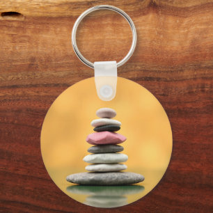 Zen Spiritual Stones Balance Therapeutic Art Key Ring