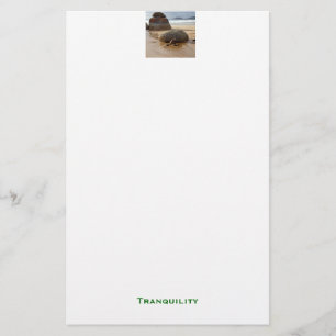 Zen Stacked Boulders on Beach Stationery
