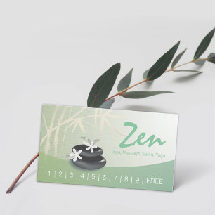 ZEN Stone Bamboo Massage Therapy Salon Spa Loyalty Card