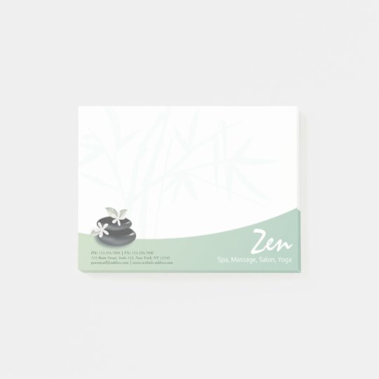 ZEN Stone Bamboo YOGA SPA Massage Therapy Salon Post-it Notes