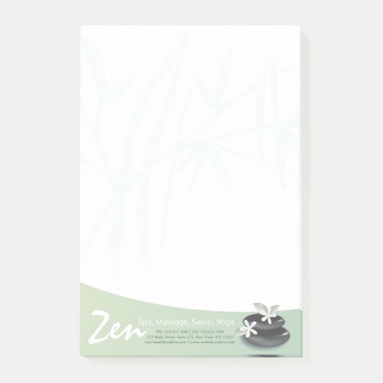 ZEN Stone Bamboo YOGA SPA Massage Therapy Salon Post-it Notes