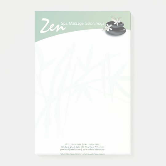 ZEN Stone Bamboo YOGA SPA Massage Therapy Salon Post-it Notes