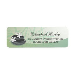 ZEN Stone Bamboo YOGA SPA Massage Therapy Salon Return Address Label