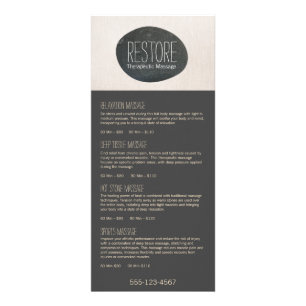Zen Stone Massage Therapist Service Spa Menu