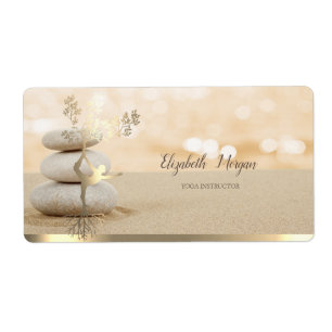 Zen Stone Sand Gold Tree Women Silhouette 