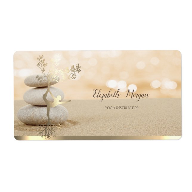 Zen Stone Sand Gold Tree Women Silhouette  (Front)