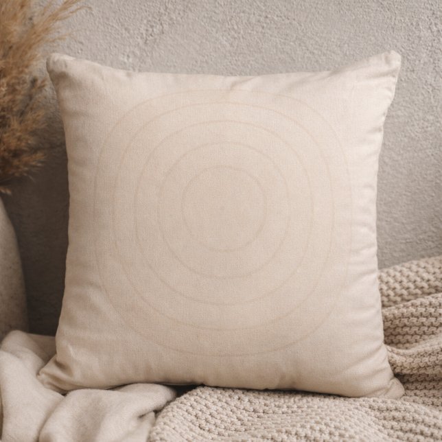Zen Stone Spiral Throw Pillow (Soft stone spiral in blush beige brings quiet movement to modern neutral spaces)