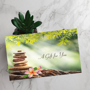 Zen Stones,Flowers,Spa,Massage Discount Card