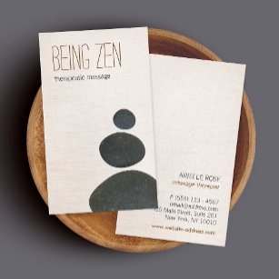 Zen Stones Massage Therapist & Meditation Teacher Business Card