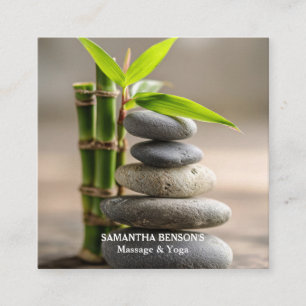 Zen Stones Massage Therapist Square Business Card