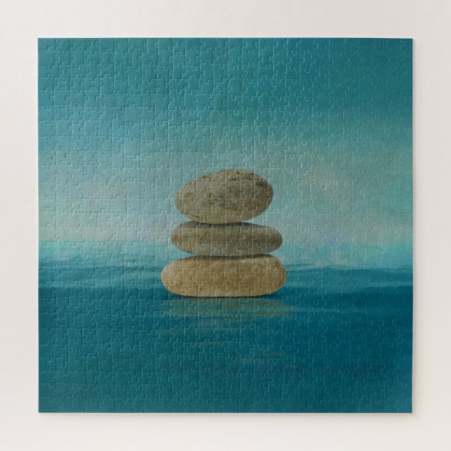 Zen Stones on water  - Mixed Media Jigsaw Puzzle (Vertical)