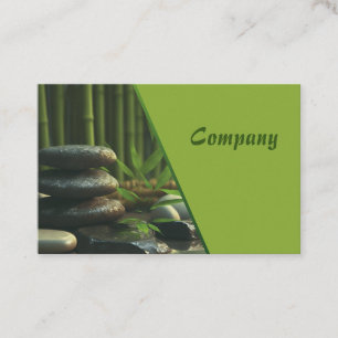 Zen Stones Spa Wellness calm fresh green Business Card
