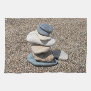Zen stones tea towel