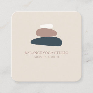 Zen Stones Yoga Instructor Customized Square Business Card