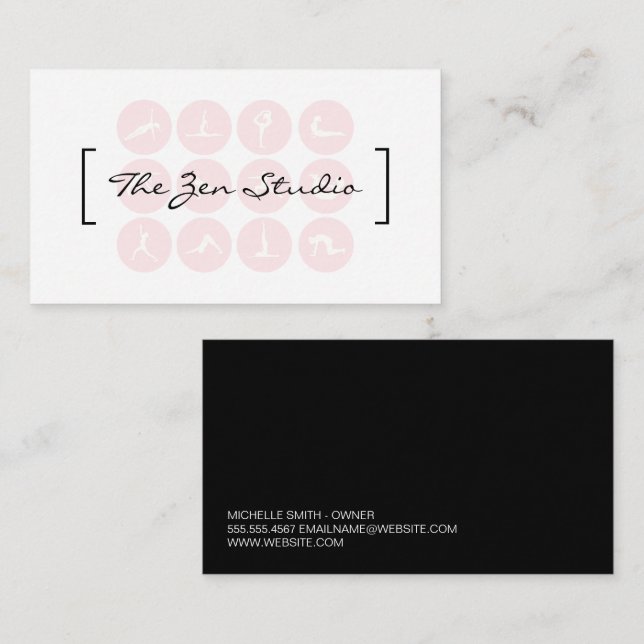 Zen Studio | Meditation | Yoga Poses Logo Appointment Card (Front/Back)