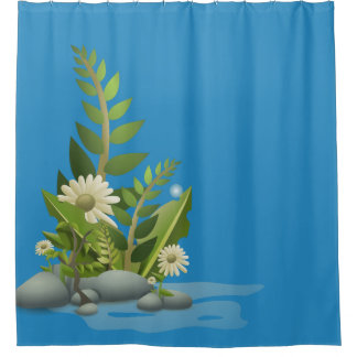 Zen Style Greenery Shower Curtain
