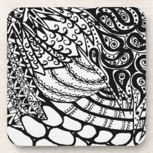 Zen Tangle Patterns Coaster