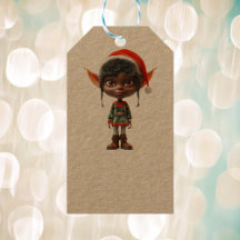 Zen Teen Christmas Elf Kraft Gift Tag