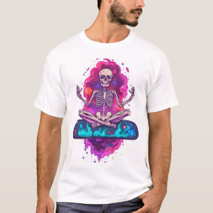 Zen to the Bone � Funny Space Yoga Skeleton T-Shirt