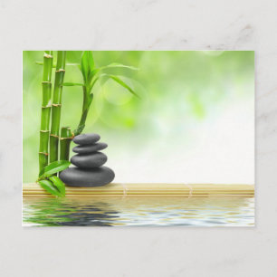 Zen tranquility water garden by healing love postcard