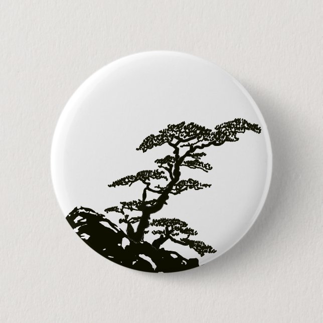 Zen Tree 6 Cm Round Badge (Front)