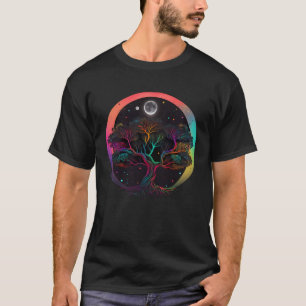 Zen Tree Colourful Multicolor Cosmic Baobab Tree G T-Shirt