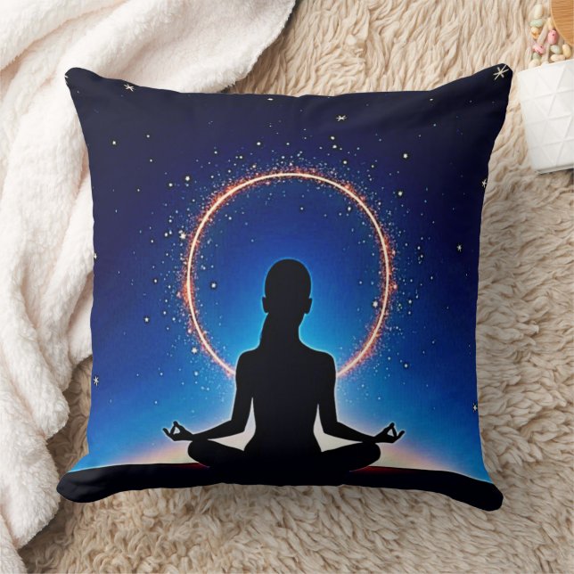 Zen Under Stars: Cosmic Meditation Cushion (Blanket)