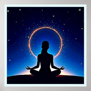 Zen Under Stars: Cosmic Meditation Poster