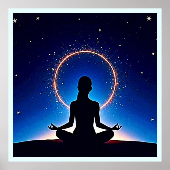 Zen Under Stars: Cosmic Meditation Poster (Front)