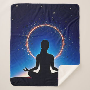 Zen Under Stars: Cosmic Meditation Sherpa Blanket