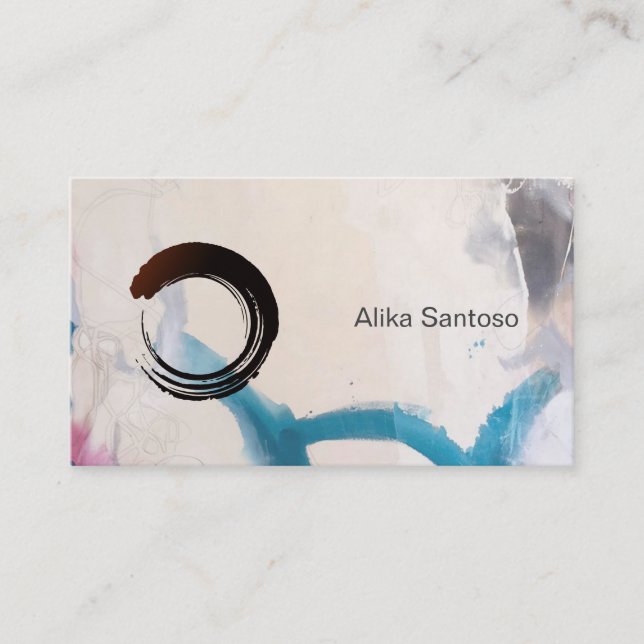 Zen - watercolor business card (Front)