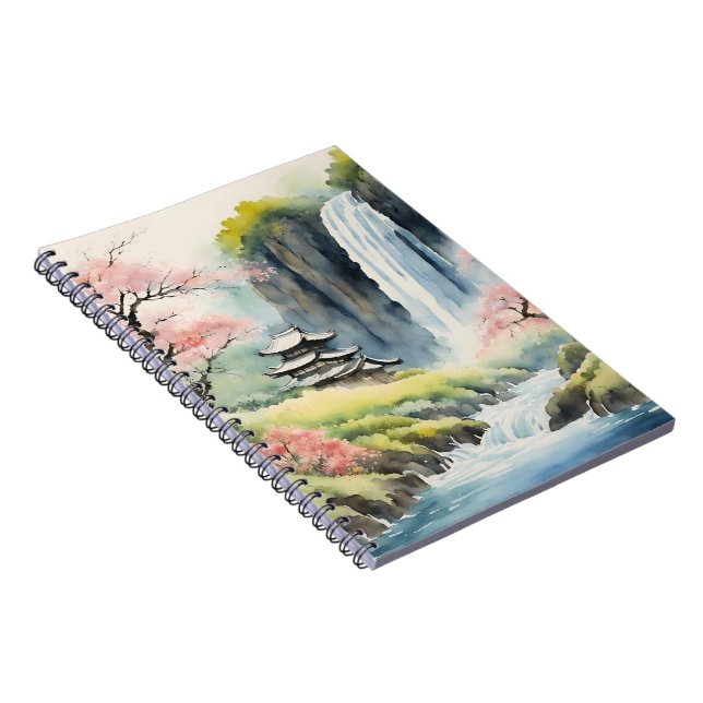 Zen Watercolor House Notebook (Right Side)