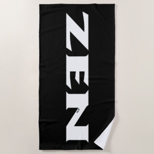 Zen white black beach towel