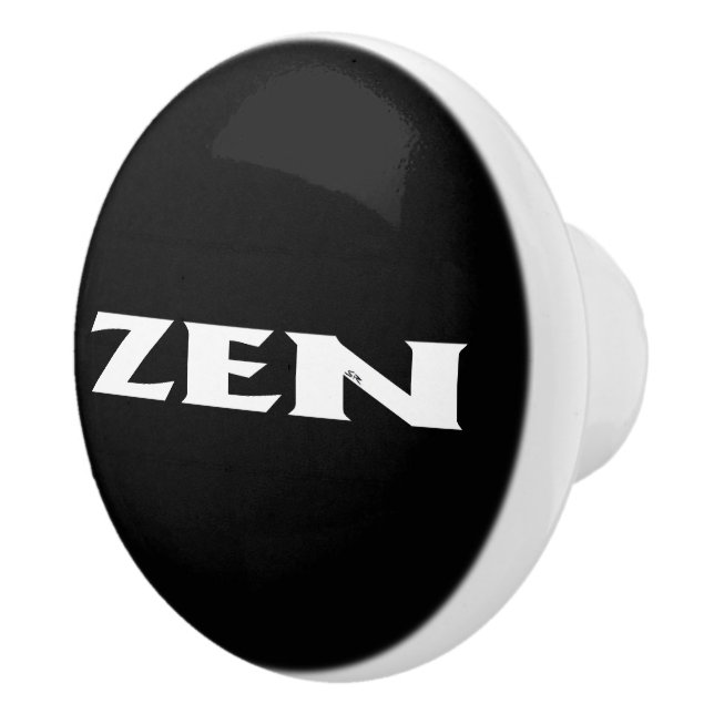Zen white black ceramic knob (Right)
