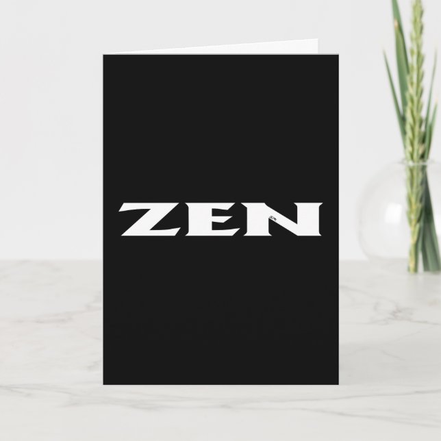 Zen white black greeting card (Front)