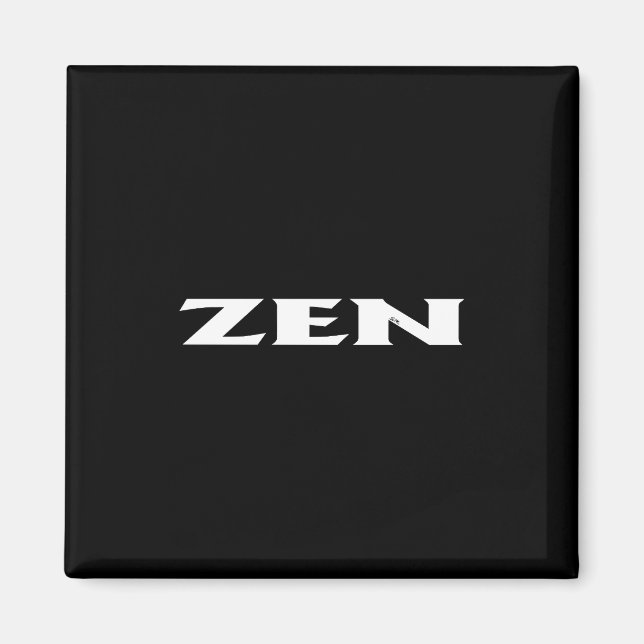Zen white black square magnet (Front)