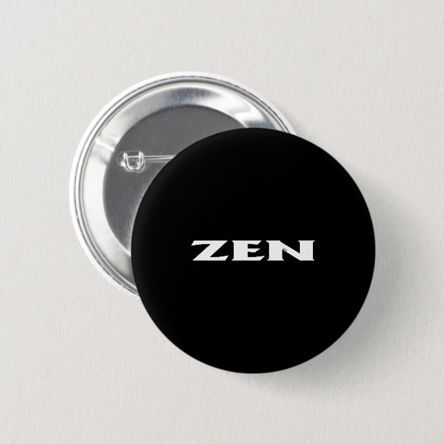 Zen white black standard round button (Front & Back)