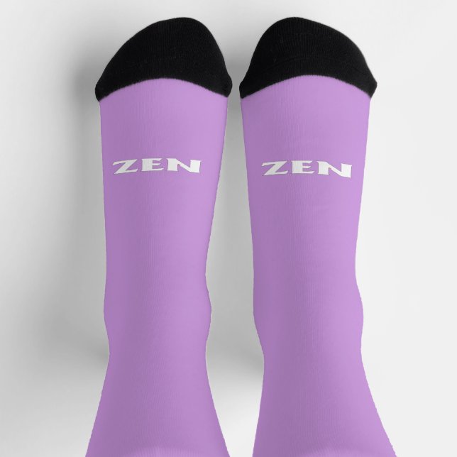 Zen white lilac inward premium socks (Top)