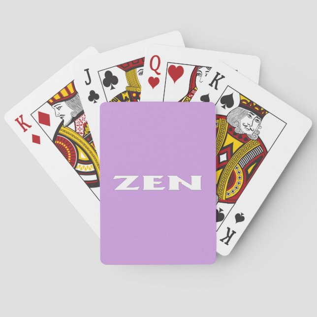Zen white lilac Poker playing cards (Back)