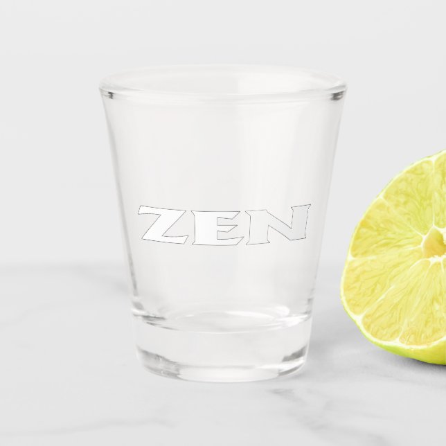 Zen white line shot glass (Front)