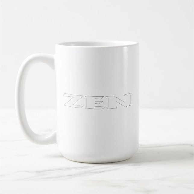 Zen white line white mug (Left)