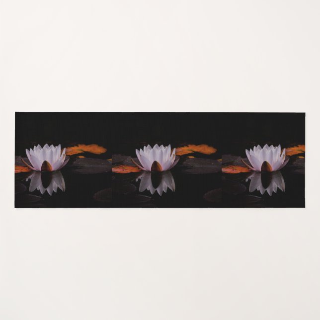 Zen White Lotus Flower Yoga Mat (Front (Horizontal))