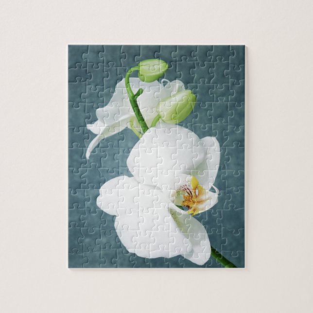 Zen White Orchid Flower Jigsaw Puzzle (Vertical)