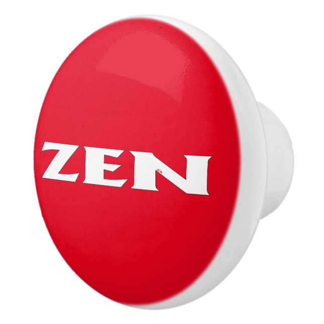 Zen white red ceramic knob (Right)