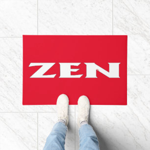 Zen white red doormat